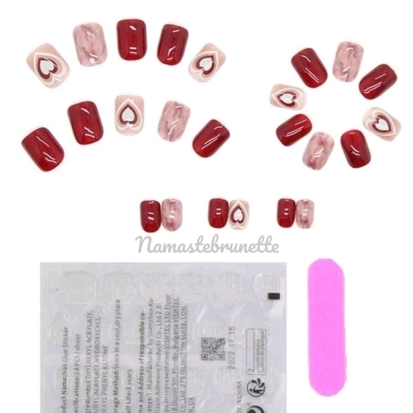 2/$16 Red Hearts Press On Nails - Picture 6 of 10